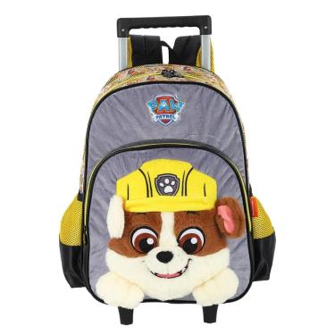 Imagem de Mochila 3D de Rodinha Infantil - Pelúcia - Patrulha Canina - Rubble - Luxcel