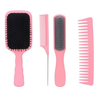 Imagem de SIWOTED 4 unidades de escova de cabelo pente desembaraçador de cauda de rato escova de cabelo para modelar cabelos longos, grossos e cacheados (Encaixotada)
