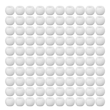 Imagem de Generic Grânulos de Trança de Cabelo Resina Durável Dreadlocks Anéis de Trança para Homens Mulheres 100 Peças Contas de Joias de Cabelo para Longas, Rabos de Cavalo, Casamentos (Branco)