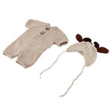 Imagem de aqxreight Traje de Bezerro para bebê Fotografia Infantil Roupas de Bezerro Leite de bebê Algodão Lã Roupa de Vaca Adequada para Recém-nascidos Macios Fotografia e Alta Feito de lã Macia Segura e