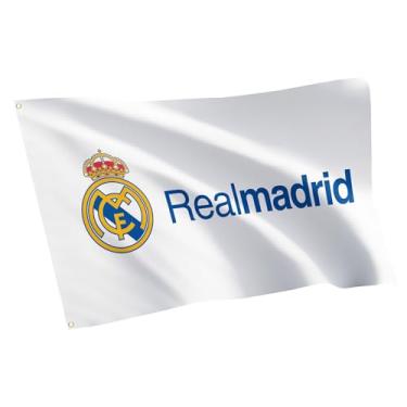 Imagem de Desert Cactus Bandeira do Real Madrid FC Los Blancos Madridistas Futebol 100% Poliéster Interior Exterior 0,9 x 1,5 m Bandeiras de Equipe (Bandeira C)