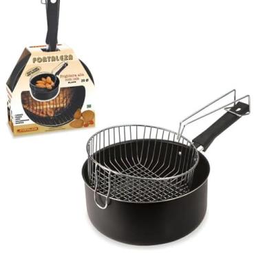 Imagem de Panela Aluminio Especial P/fritar Torresmo Panceta Batata Cor Preto