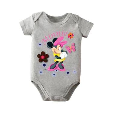 Imagem de Macacão De Bebê Mickey Mouse 100% Algodão Para Recém-Nascidos De 0 a 1