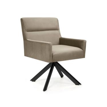 Imagem de Poltrona para Sala de Estar Veludo Giratória Angel Castor