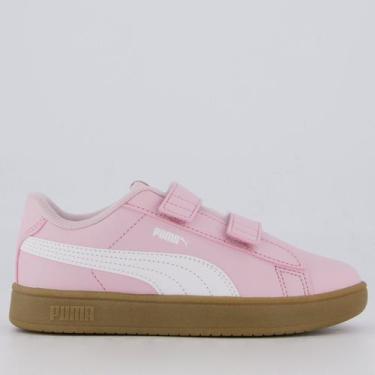 Imagem de Tênis Puma Rickie Classic V PS Infantil Rosa e Branco, 32