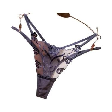 Imagem de Calcinhas Transparentes Sexy Bordadas Para Mulheres, Tanga Sem Costura