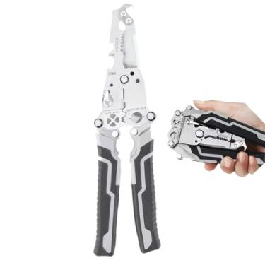 Imagem de 1 cabo de descascador de fios com chave de fenda, chave inglesa, alicates e funções de barra de puxar ferramenta de mecânico dobrável compacta, alicate multifuncional profissional
