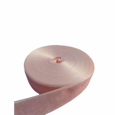 Imagem de FAYADA Fita de veludo vintage de 10 metros para árvore de Natal, embrulho de presente, buquê de flores, decorações de guirlanda, fabricação de laço, costura (rosa, 2,5 cm)