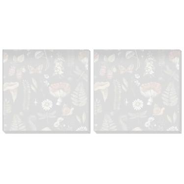Imagem de TTFZYYDS Pacote com 2 notas adesivas 7,5 x 7,6 cm, forte poder de colagem, fácil de colocar para casa, escritório, 80 folhas/blocos, cogumelos da floresta tropical
