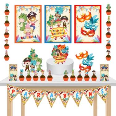 Imagem de Kit Festa Só um Bolinho Carnaval Infantil Mesversario 36 itens
