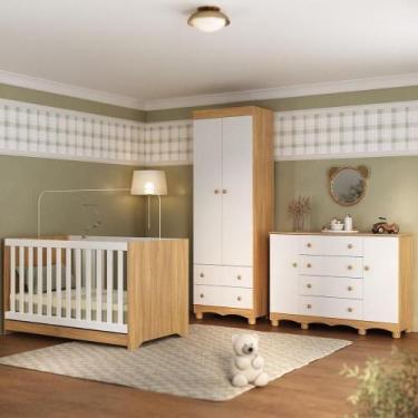 Imagem de Quarto De Bebê Completo Com Berço Americano 3 Em 1 Dengo Multimóveis M