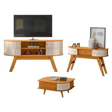 Imagem de Rack Bancada Atlanta e Aparador Estoril com Mesa de Centro Indianápoli