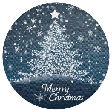 Imagem de xigua Jogo americano redondo para árvore de Natal, conjunto de 1, tapete de mesa redondo antiderrapante resistente ao calor, tapetes de mesa de 48 cm para decoração de cozinha, jantar e festa