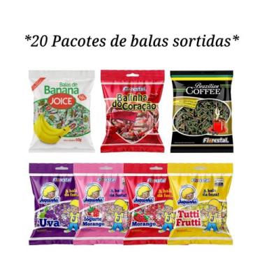 Imagem de Kit 20 Pacotes de Bala Sortidas JUQUINHA CORAÇÃO JOICE CAFÉ - Floresta