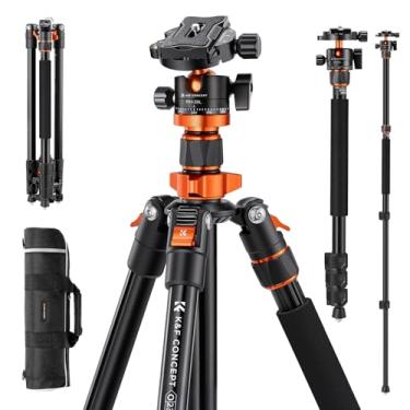 Imagem de Tripé de câmera K&F Concept 198 cm para DSLR, tripé compacto de alumínio com cabeça esférica de 360 graus e carga de 10 kg para viagens e trabalho K234A7+BH-28L (S210)