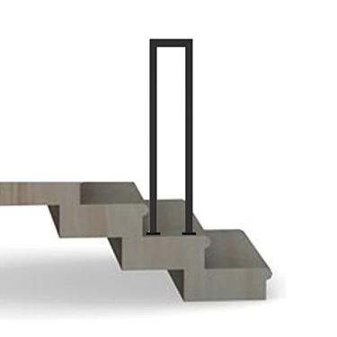 Imagem de AkosOL Corrimãos de escada, corrimão de transição de metal para escadas, corrimãos internos para degraus de concreto de cimento e degraus de madeira/75 cm