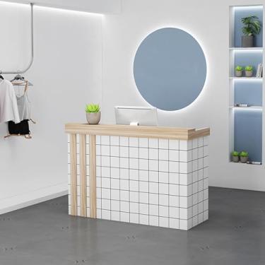 Imagem de Mesa de recepção, balcão de recepção, balcão de loja, mesa de recepção em pé, balcão de checkout, balcão de recepção pequeno, balcão de varejo, mesa de recepção com balcão, recepção, recepção moderna