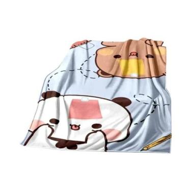 Imagem de Cobertor De Flanela Quente Para Crianças Com Estampa De Urso Em Desenh