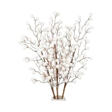 Imagem de Buquê De Frutas Artificiais Brancas De 58cm Para Decoração De Árvore D