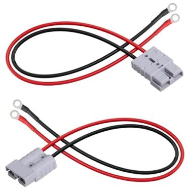 Imagem de Lusperi 2 peças 50A para kit de conector rápido de bateria Anderson - Cabos de cobre estanhado 10AWG (0,5 m) com terminais banhados a prata - para carrinhos de golfe, tratores, empilhadeiras e