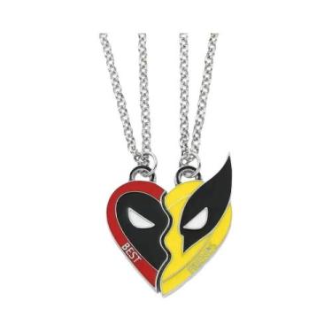 Imagem de Conjunto De Colar E Chaveiro Deadpool Wolverine Melhores Amigos Com Co