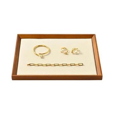 Imagem de Bandeja Organizadora De Joias De Madeira Para Anéis, Pulseiras, Colare