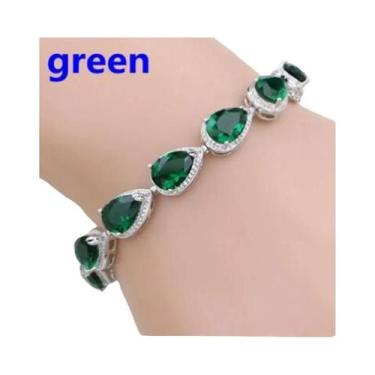 Imagem de Pulseira Elegante De Cristal E Pedras Preciosas Para Mulheres, Joia Ch