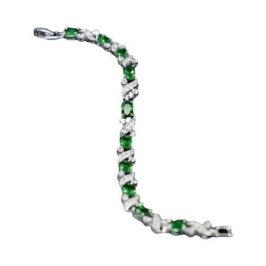 Imagem de Pulseira Elegante De Cristal E Pedras Preciosas Para Mulheres, Joia Ch