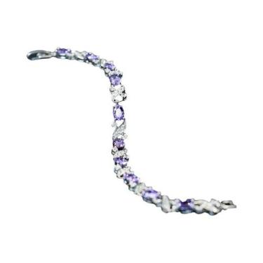 Imagem de Pulseira Elegante De Cristal E Pedras Preciosas Para Mulheres, Joia Ch