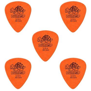 Imagem de Kit 5 Palheta Tortex Dunlop U.S.A Laranja .60Mm