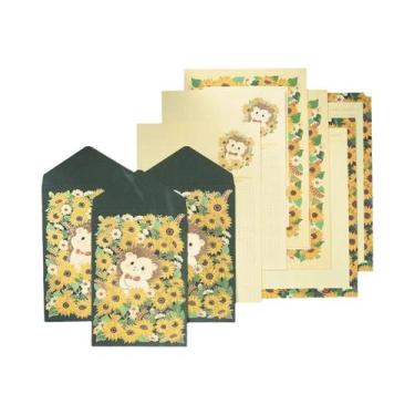 Imagem de Conjunto De Papel Para Cartas Com 6 Folhas E 3 Envelopes, Material De 