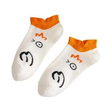 Imagem de Meias Femininas De Algodão Com Estampa De Pato Kawaii Estilo Harajuku 