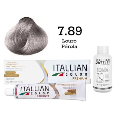 Imagem de Kit Coloração Itallian Color 7.89 Louro Pérola + Oxi 30