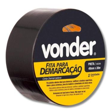 Imagem de Fita Sinalização e Demarcação 48mm x 30m Preta Vonder