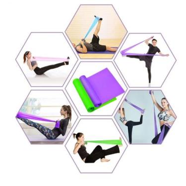 Imagem de Faixa Elástica Thera Band Fisioterapia 1,5 metros Exercícios, Azul