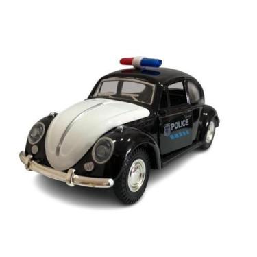Imagem de Super Carrinho Fusca Ferro Fricção Metal Miniatura Policia - Volkswage