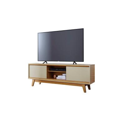 Imagem de Bancada Atlas Cumaru Opala 1,64m Para TV Até 65 2 Portas de Correr com Pés Usinados Liberty Móveis