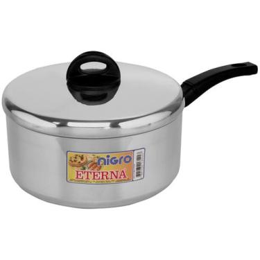 Imagem de Panela de alumínio polido 24cm 5L Eterna 13544 Nigro, Prata, 24cm