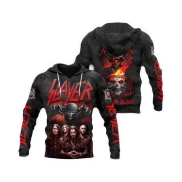 Imagem de Moletom Oversized 3D Print SLAYER ROCK Para Homens E Mulheres, Moda Ca