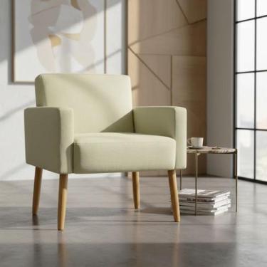 Imagem de Poltrona Hope Decorativa Confortável Para Sala Quarto Recepção Tecido 