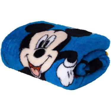 Imagem de Manta  Fun Mickey Mouse Licenciado Jolitex 1,50x2,00m, Azul, Solteiro