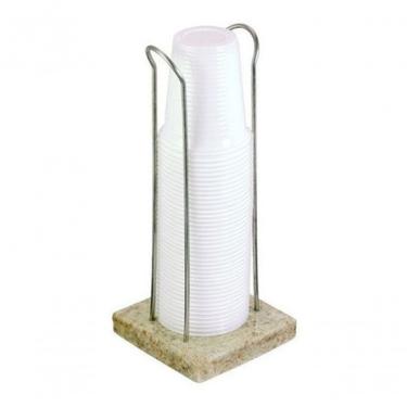 Imagem de Porta Copo Dispenser de Mesa em Granito para Copos Chopp 300 ml Inox Higipack
