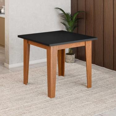 Imagem de Mesa De Jantar Quadrada 4 Lugares Multimóveis Cr50223 Cinamomo-preto