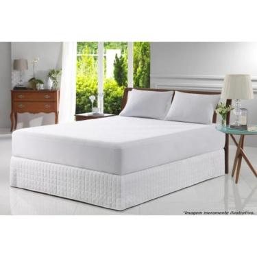 Imagem de Protetor de Colchão + Saúde Premium Percal 75% Algodão 25% Poliéster 100x200x50CM Branco Branco