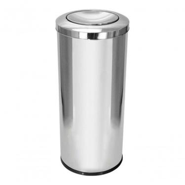 Imagem de Lixeira de 50 Litros em Aço Inox com Tampa Meia Esfera Abertura Prática e Design Moderno Inox