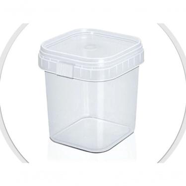 Imagem de Pote Plástico para Alimentos Pote Quadrado 220ML com Tampa e Lacre BPA FREE Transparente Higipack