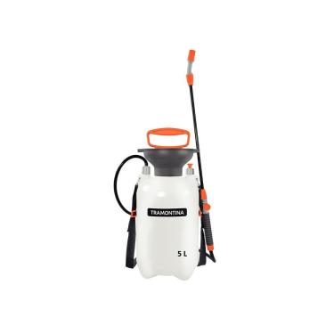 Imagem de Pulverizador Lateral de Compressão Prévia para Jardins com Capacidade 5L e Jato Regulável Laranja e Cinza Tramontina