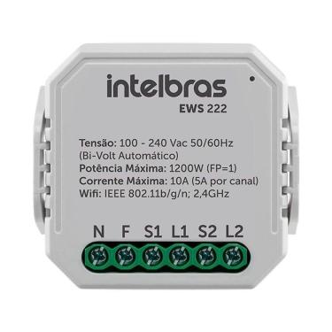 Imagem de Interruptor Inteligente Wi-Fi EWS 222 com Controle Remoto de Iluminação e Automação Intelbras