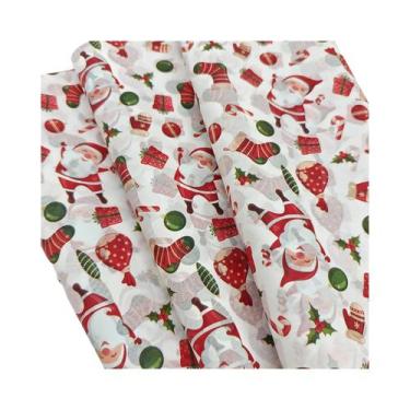 Imagem de Papel De Seda Colorido Com Padrão De Presente De Natal Do Papai Noel, 