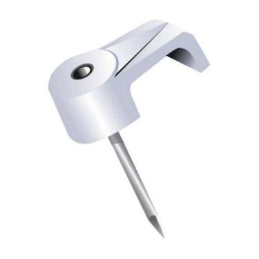 Imagem de Grampo Fixa Fio Cabo Coaxial 10mm Ideal para Organização em Polietileno Branco Ribeiro...